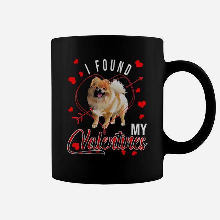 I Found My Valentines Red Plaid Pomeranian Dog Coffee Mug
