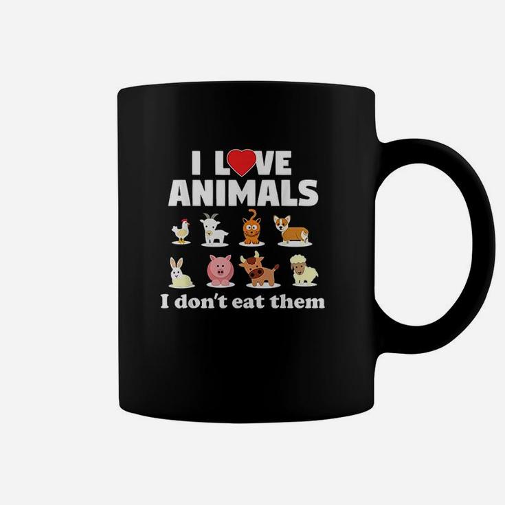 I Love Animals I Dont Eat Them Funny Vegan Vegetarian Gift Coffee Mug