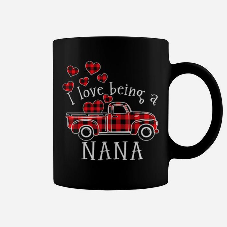 I Love Being A Nana Red Truck With Heart Valentines Day Coffee Mug