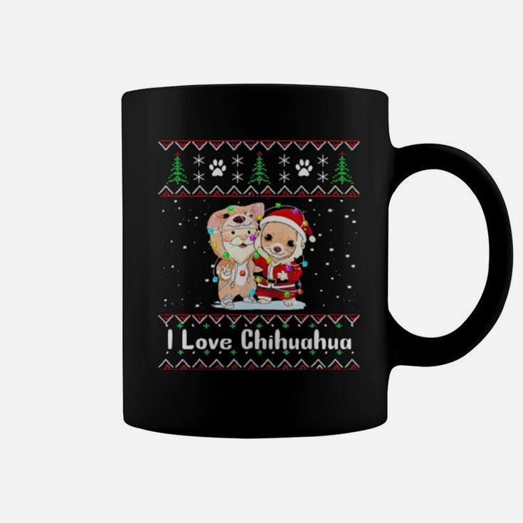 I Love Chihuahua Wearing Santa Suit Fairy Light Coffee Mug