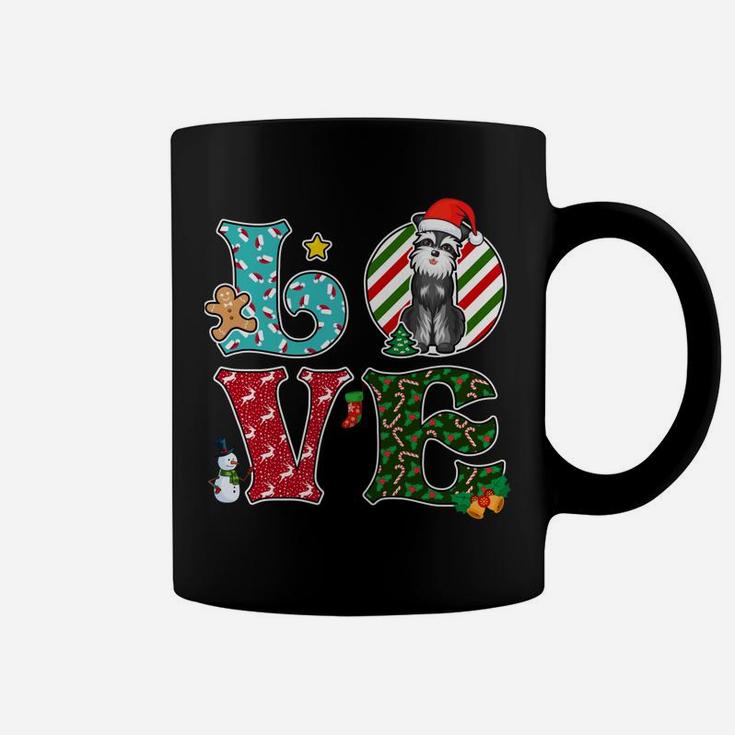 I Love Dog Schnauzer Christmas Sweatshirt Coffee Mug