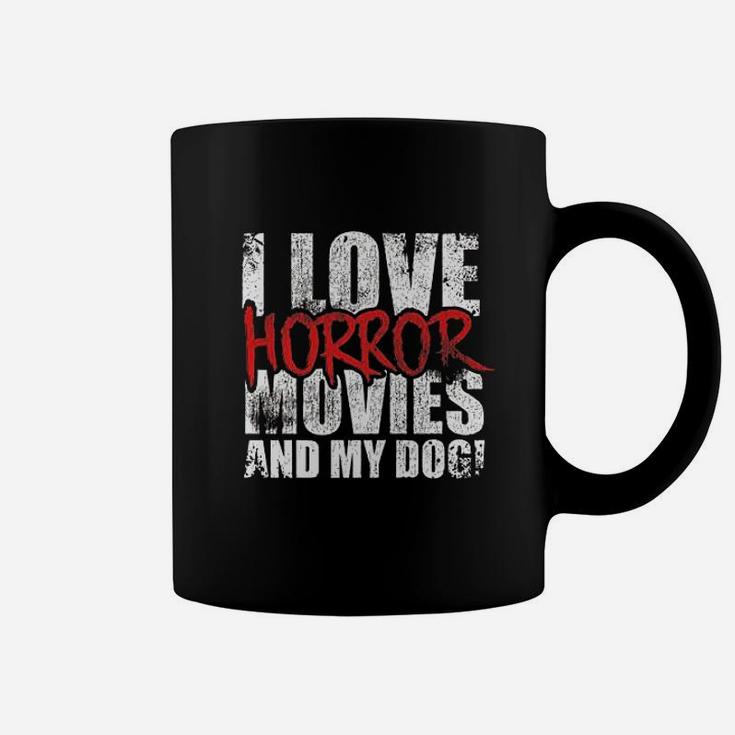 I Love Horror Movies Dog Puppy Pet Fur Animal Coffee Mug