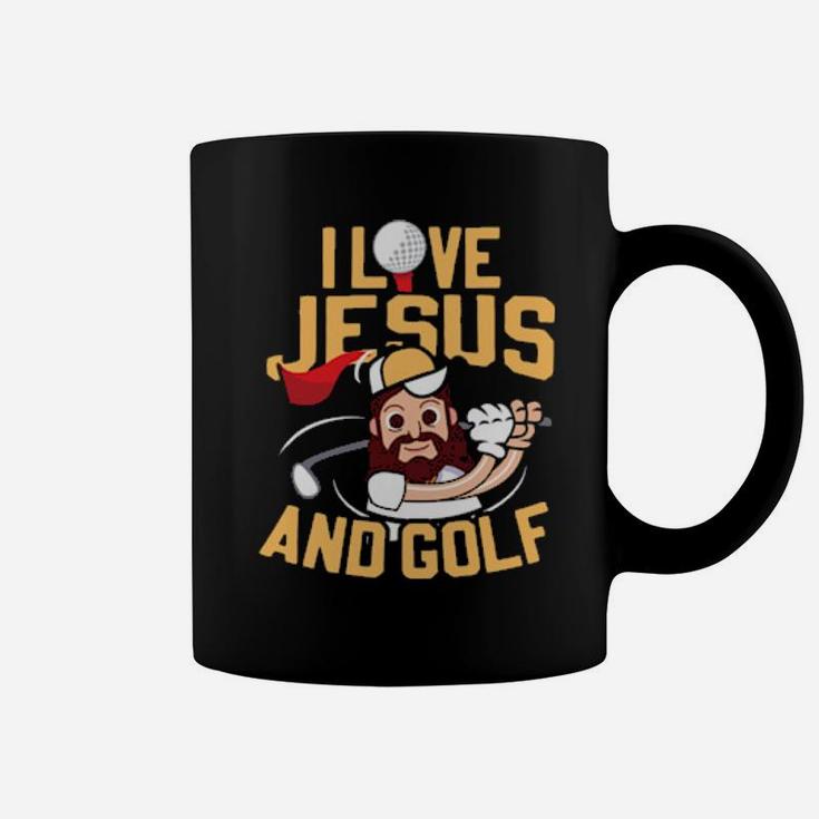 I Love Jesus And Golf Christian Cartoon Sports Beard Coffee Mug
