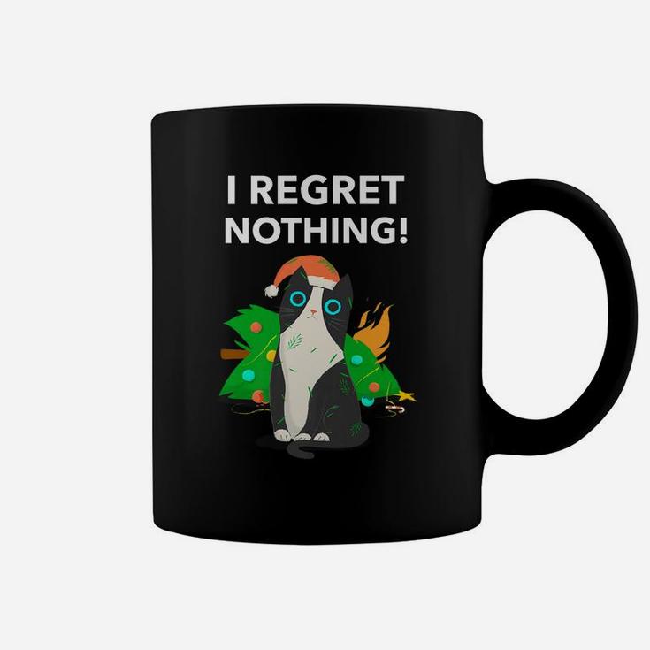 I Regret Nothing Funny Cat Christmas Coffee Mug