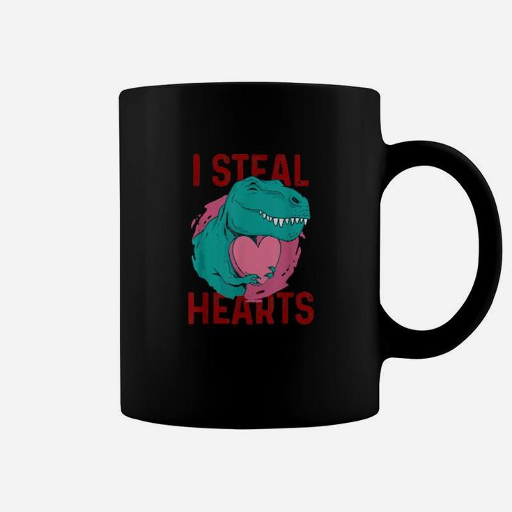 I Steal Hearts Valentines Day Cute Dinosaur T Rex Coffee Mug