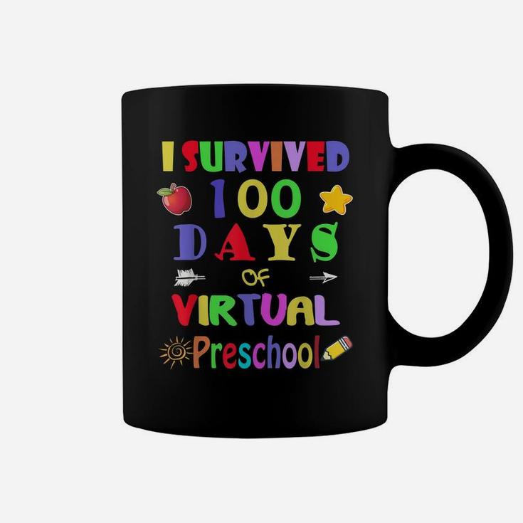I Survived 100 Days Of Virtual Preschool Students - Teachers Coffee Mug