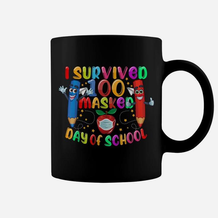 I Survived 100 Masked Day Of School Student Teacher Gift Kid Coffee Mug