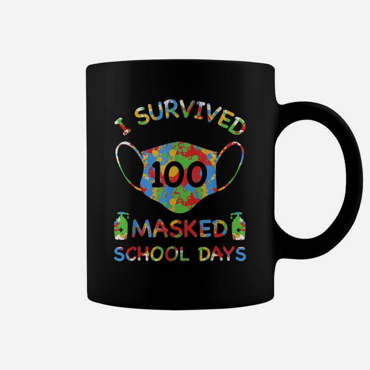 I Survived 100 Masked School Days For Kids Teacher Student Coffee Mug