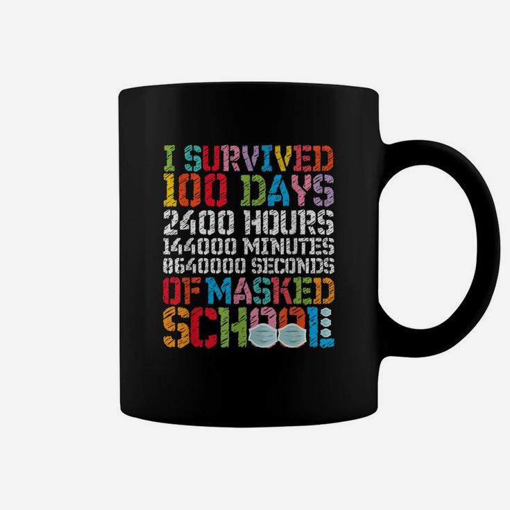 I Survived 100 Masked School Days Happy 100th Day Of School Coffee Mug