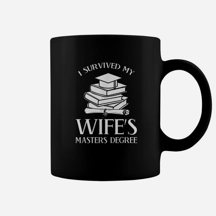 I Survived My Wife Masters Degree Graduation Book Lovers Coffee Mug