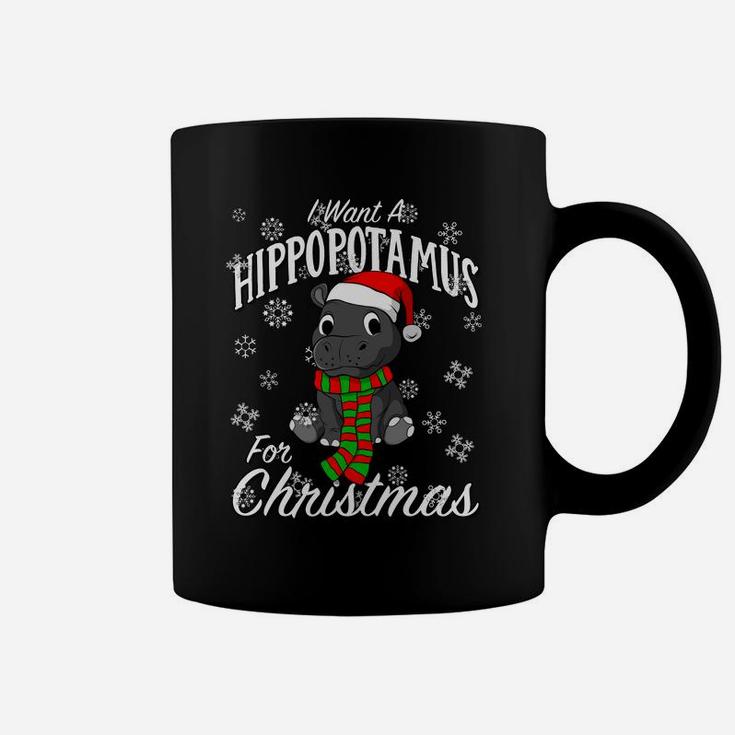 I Want A Hippopotamus For Christmas Sweatshirt | Xmas Hippo Coffee Mug