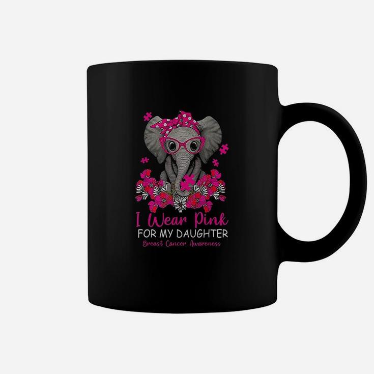I Wear Pink For My Daughter Awareness Warrior Coffee Mug