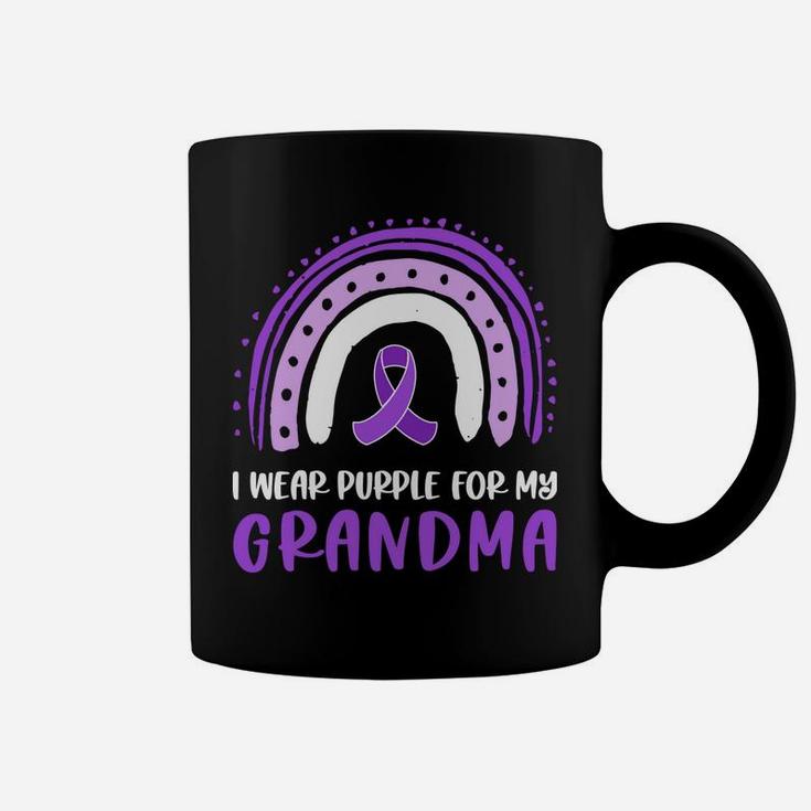 I Wear Purple For My Grandma  Alzheimer's Awareness Ribbon Coffee Mug