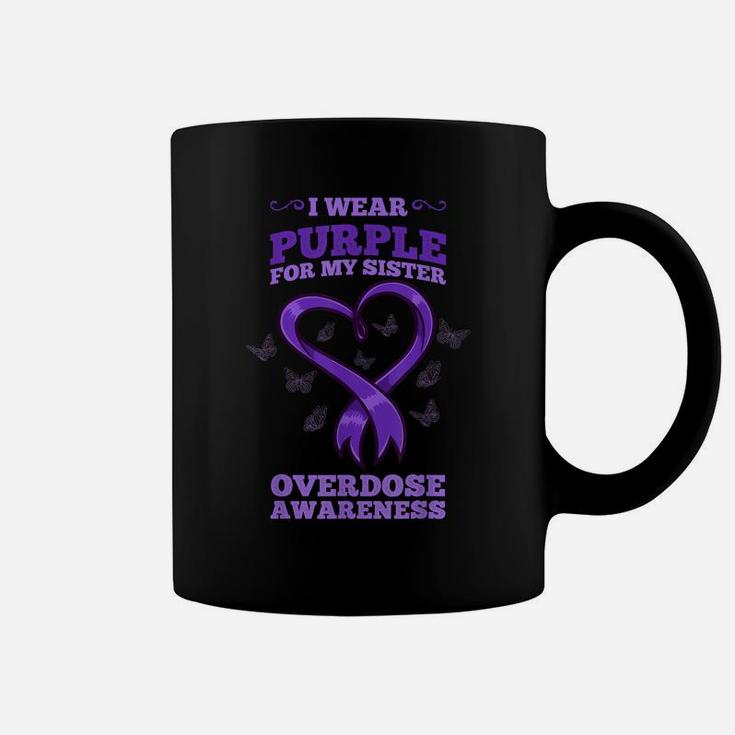 I Wear Purple For My Sister Overdose Awareness Coffee Mug
