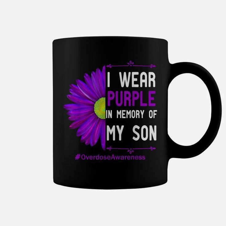I Wear Purple Ribbon For My Son Overdose Awareness Dad Mom Coffee Mug