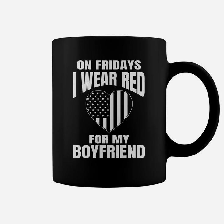 I Wear Red For My Boyfriend Coffee Mug