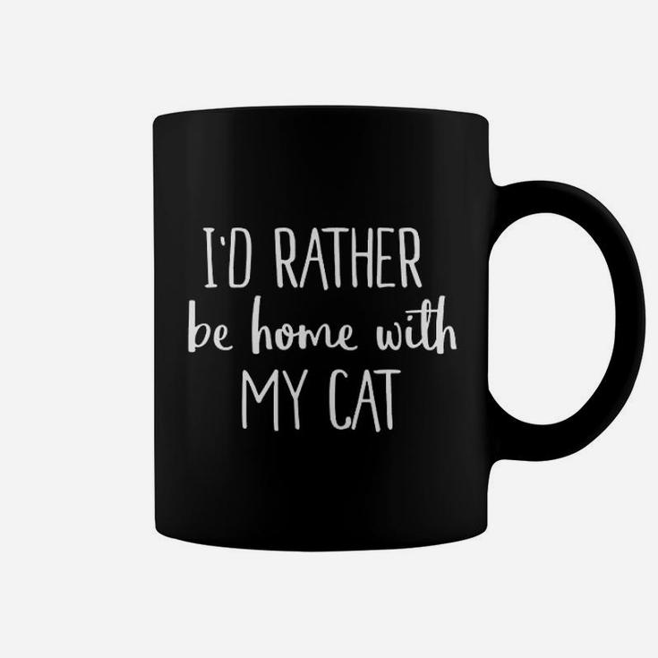 I Would Rather Be At Home With My Cat Coffee Mug