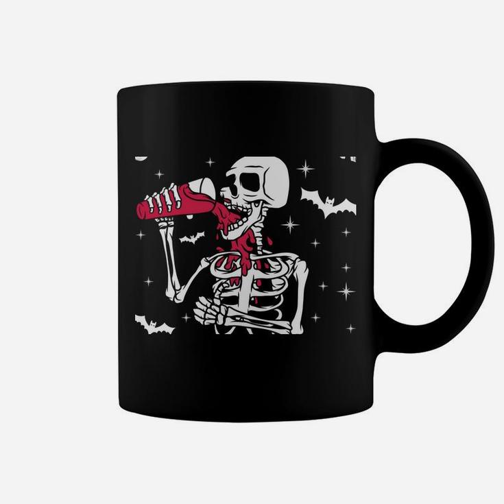 I'm Just Here For The Boos Funny Skeleton Drinking Wine Sweatshirt Coffee Mug