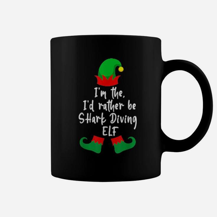 I'm The I'd Rather Be Shark Diving Elf Diver Xmas Coffee Mug