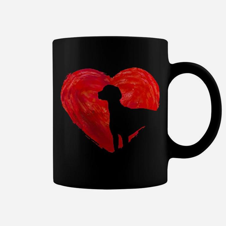 In My Heart Valentine's Day Silhouette Vizsla Coffee Mug