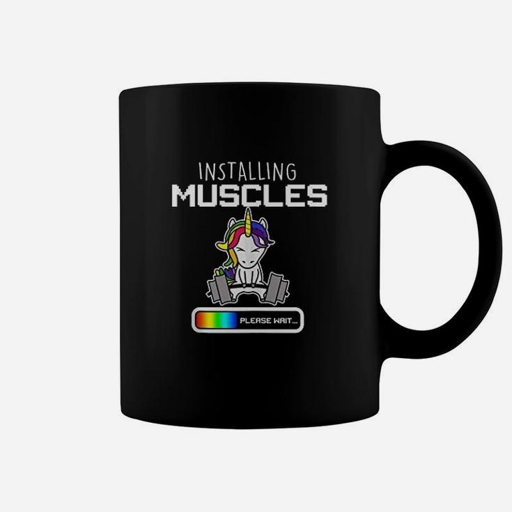 Installing Muscles  Unicorn Loading  Funny Lifting Coffee Mug