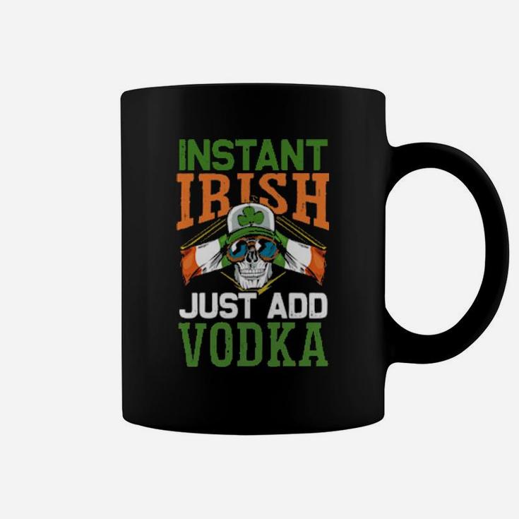 Instant Irish Just Add Vodka Vintage Ireland Flag Skull Coffee Mug