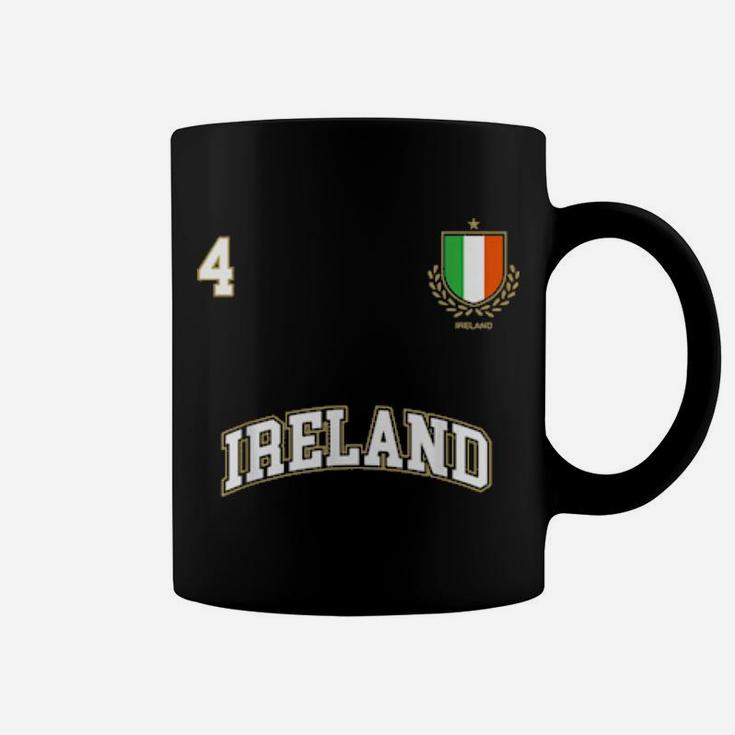 Ireland Team Sports Number 4 Soccer Irish Flag Shirt Coffee Mug