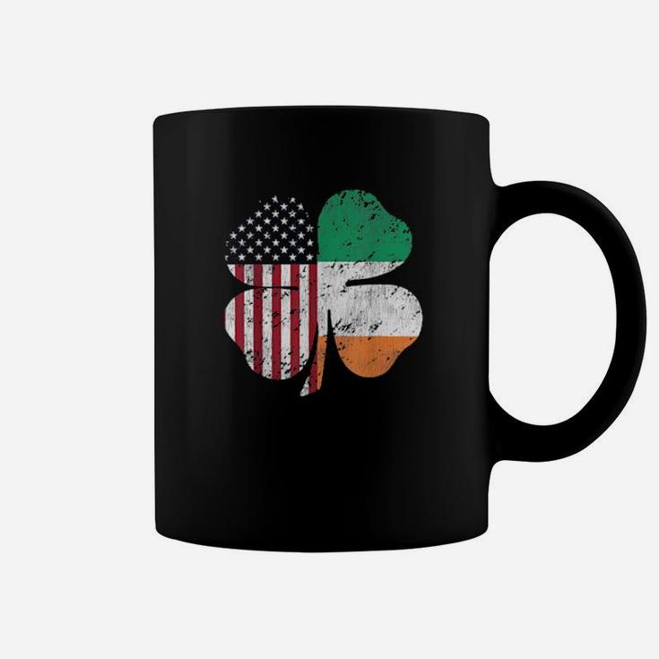Irish American Shamrock Flag Grunge Weathered Coffee Mug