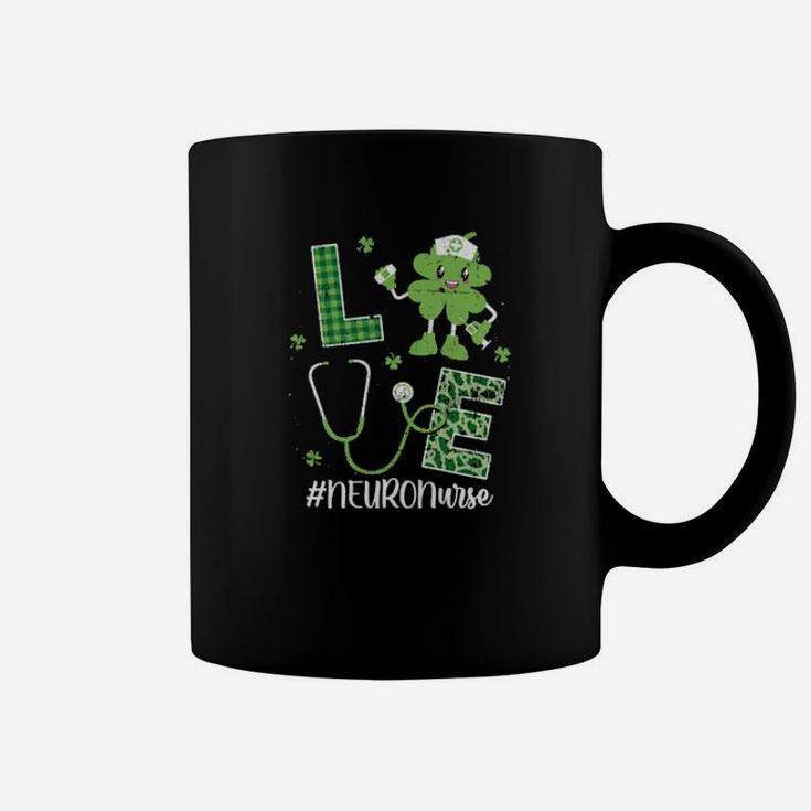 Irish Neuro Nurse St Patricks Day Love Lucky Shamrock Coffee Mug