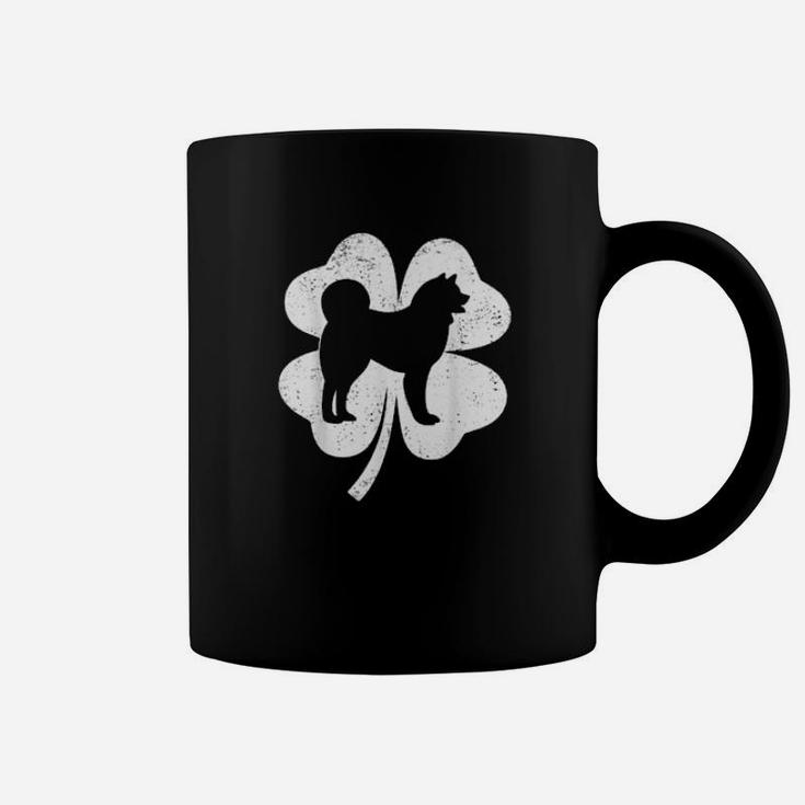 Irish Shamrock Leaf Akita Dog St  Patrick's Day Coffee Mug