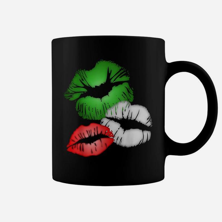 Italian Flag Colors Kissing Lips Coffee Mug