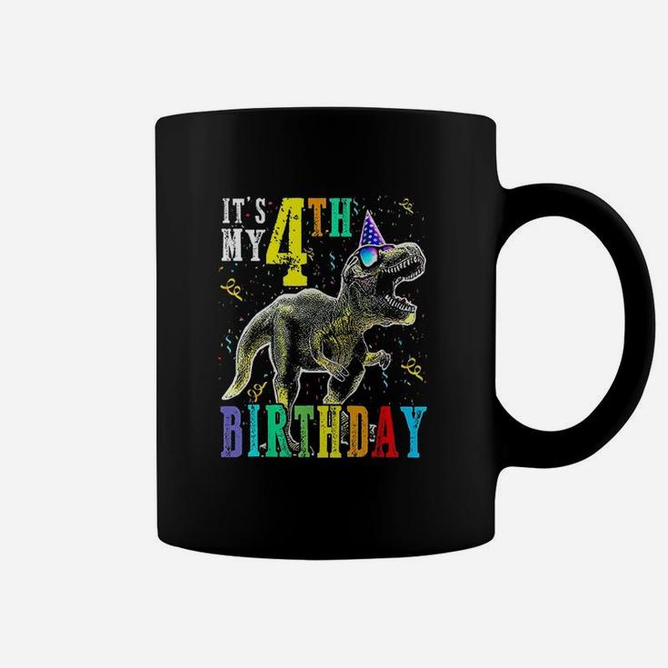 Its My 4Th Birthday Happy 4 Year Dinosaur Coffee Mug