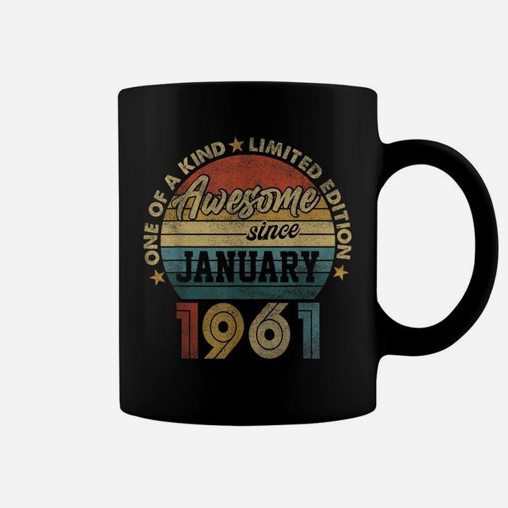 January 1961 Vintage 60 Years Old Retro 60Th Birthday Gift Coffee Mug