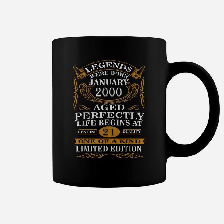 January 2000 21St Birthday Gift 2000 Year Old For Men Women Coffee Mug