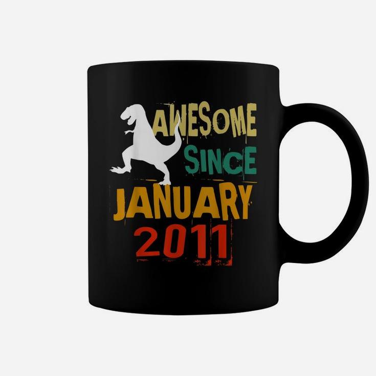 January 2011 Dinosaur 10Th Birthday 10 Year Old Gift Boy Coffee Mug