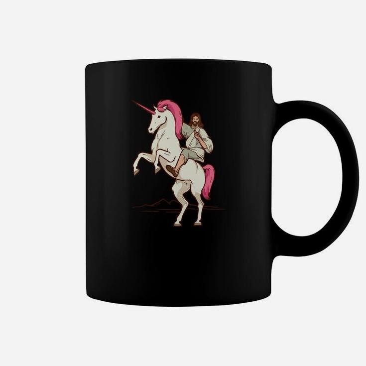 Jesus On Unicorn Jesus Christ Riding A Unicorn Coffee Mug