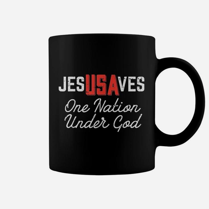 Jesus Saves One Nation Under God Coffee Mug