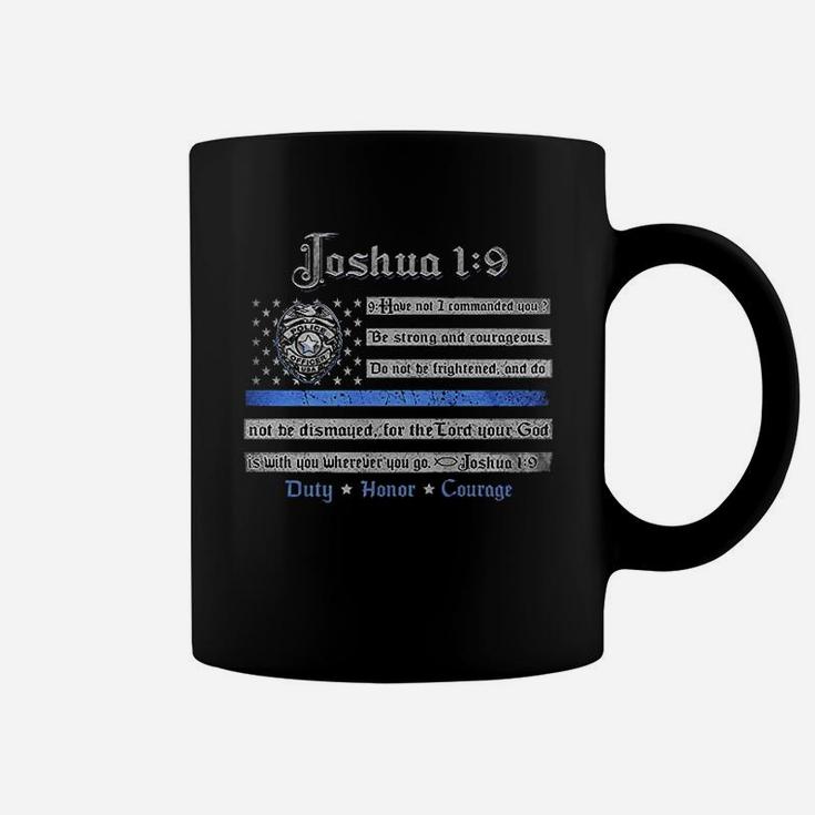 Joshua 19 Back The Blue Law Enforce Coffee Mug