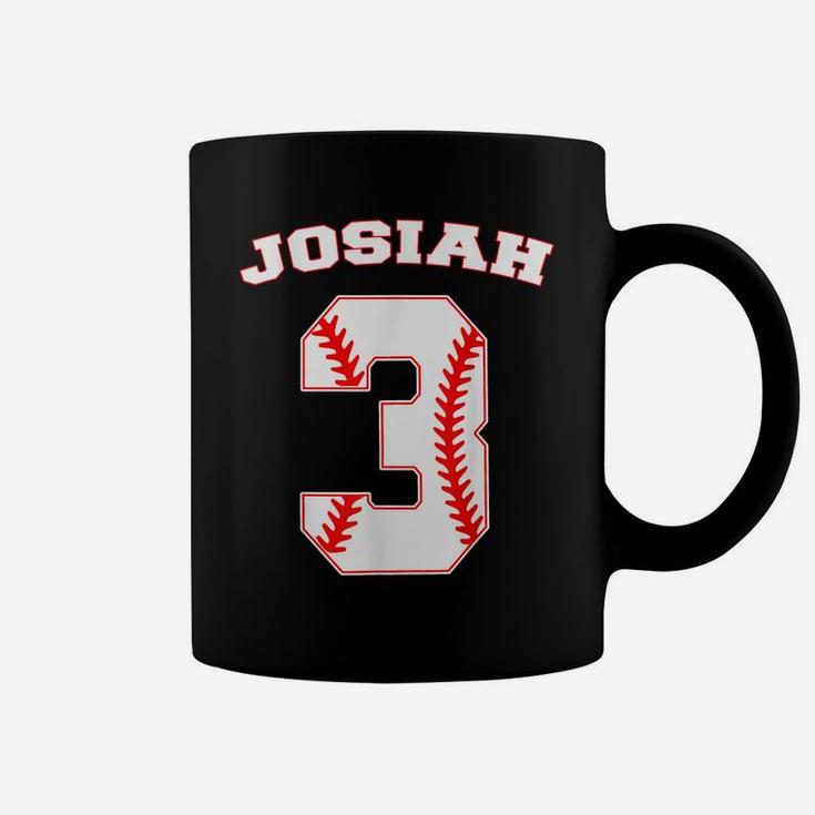 Josiah Baseball Name Three Years 3Rd Birthday Number Boys Coffee Mug