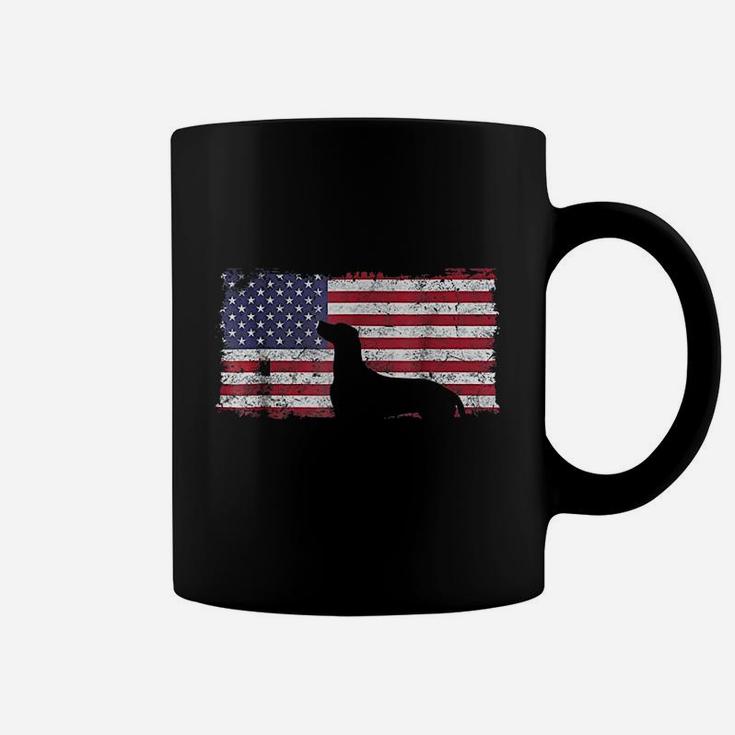 July Vizsla Dog American Flag Coffee Mug