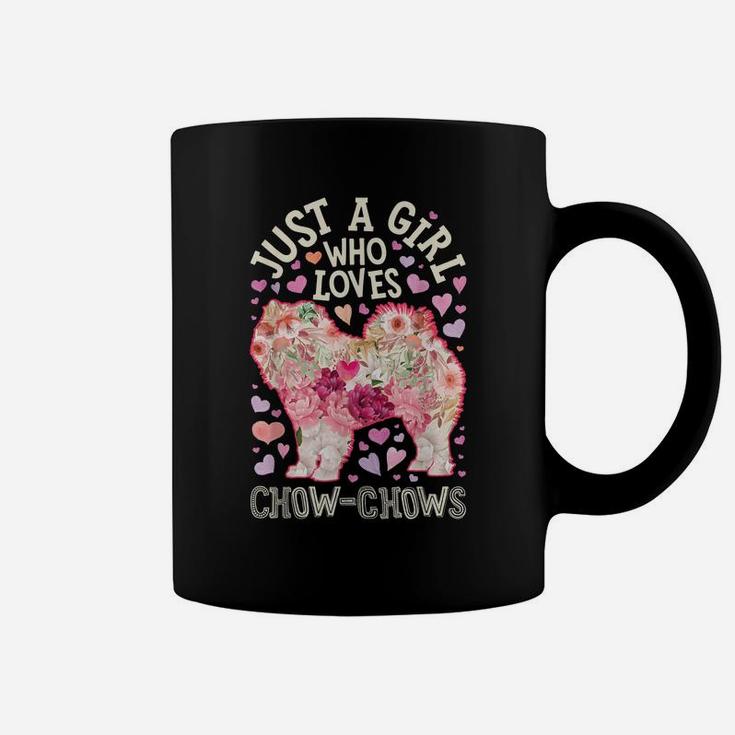 Just A Girl Who Loves Chow Chows Bloodhound Dog Lover Flower Coffee Mug