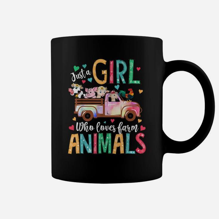Just A Girl Who Loves Farm Animals Flower Floral Girl Farmer Coffee Mug