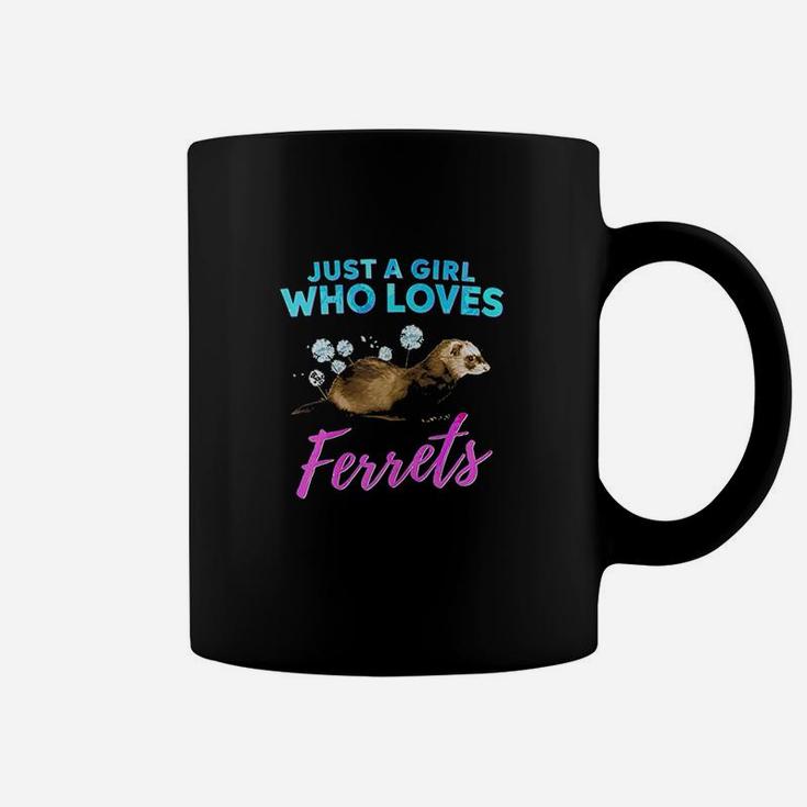 Just A Girl Who Loves Ferrets Watercolor Coffee Mug