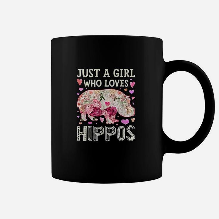 Just A Girl Who Loves Hippos Hippo Hippopotamus Women Flower Coffee Mug
