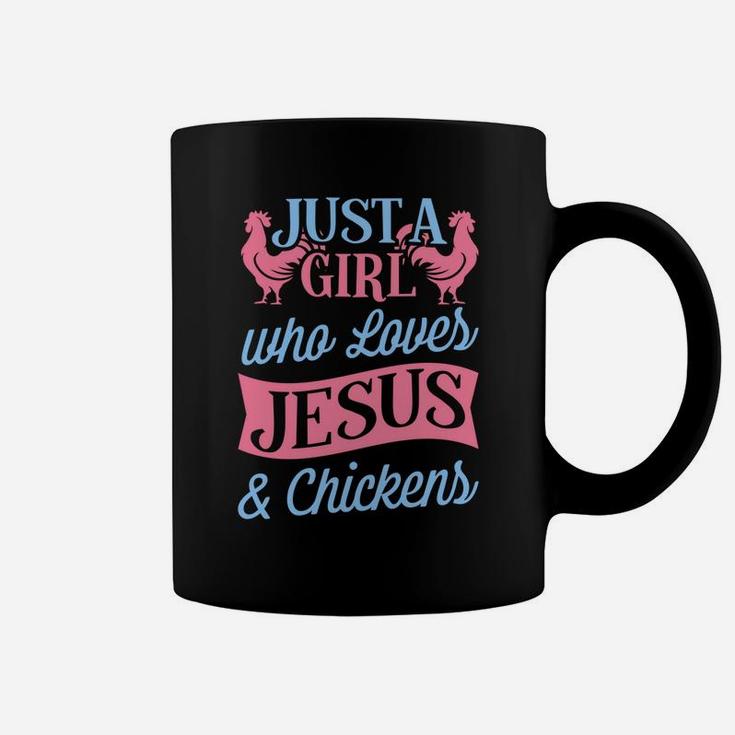 Just A Girl Who Loves Jesus And Chickens Christmas Gift Coffee Mug