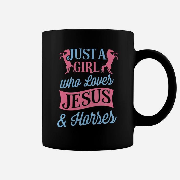 Just A Girl Who Loves Jesus And Horses Christmas Gift Coffee Mug