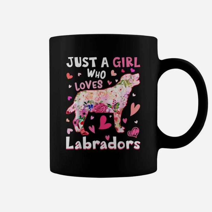 Just A Girl Who Loves Labradors Dog Funny Flower Dog Lover Coffee Mug