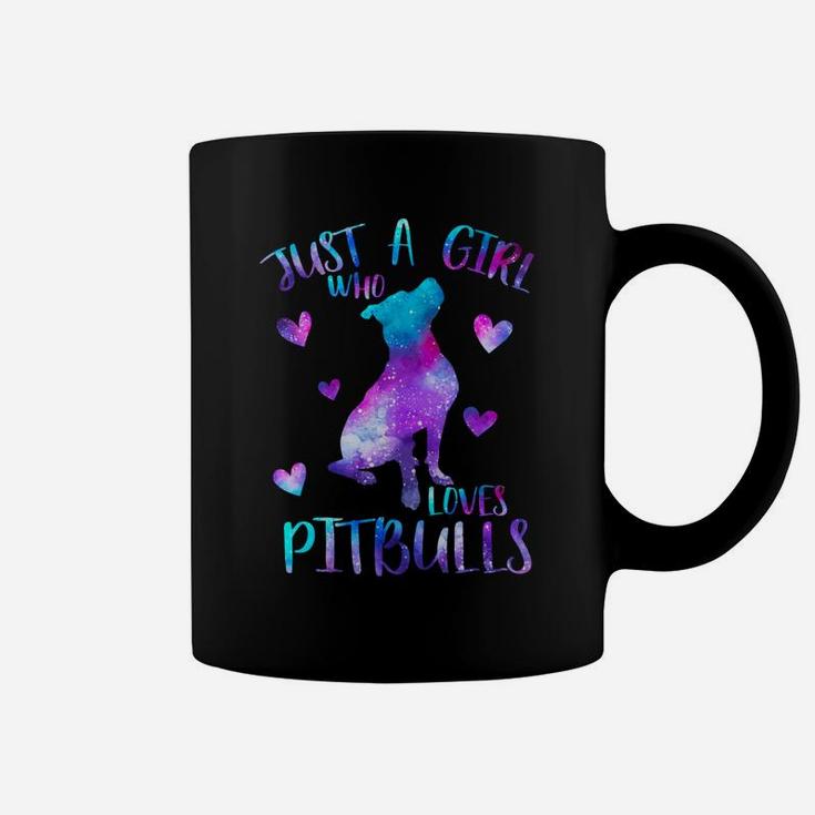 Just A Girl Who Loves Pitbulls Galaxy Space Pitbull Mom Gift Coffee Mug