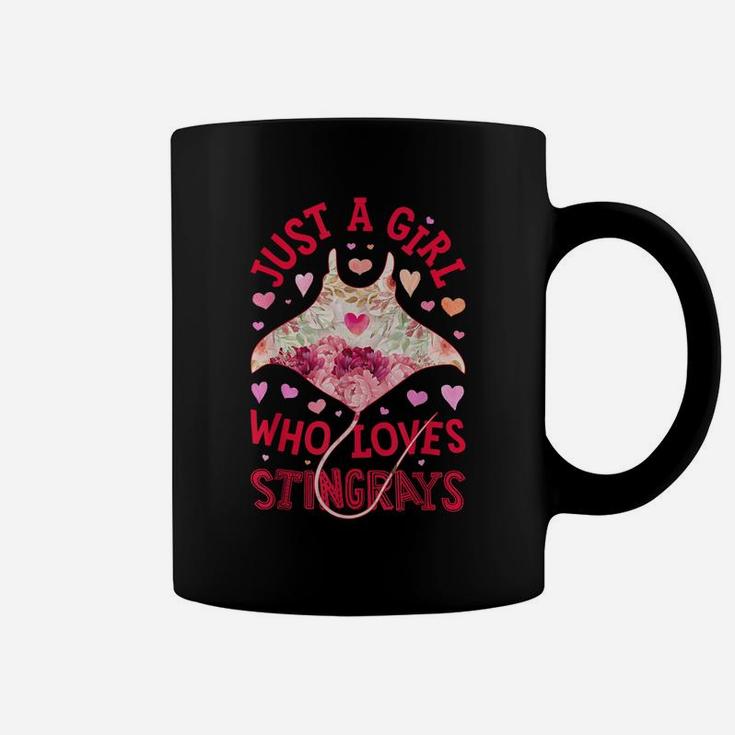 Just A Girl Who Loves Stingrays Stingray Flower Floral Gifts Coffee Mug