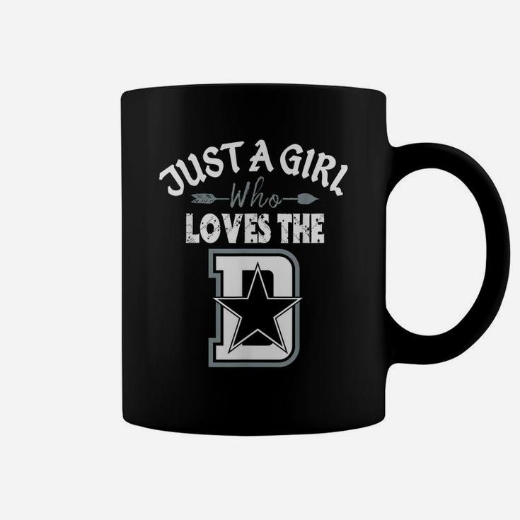 Just A Girl Who Loves The Dallas D Texas City Funny Football Coffee Mug